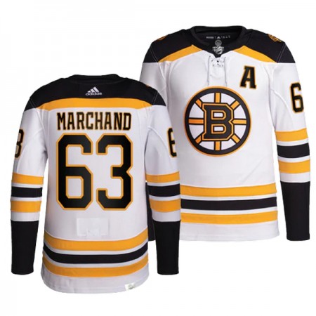 Boston Bruins Brad Marchand 63 Adidas Weiss Trikot Authentic - Herren